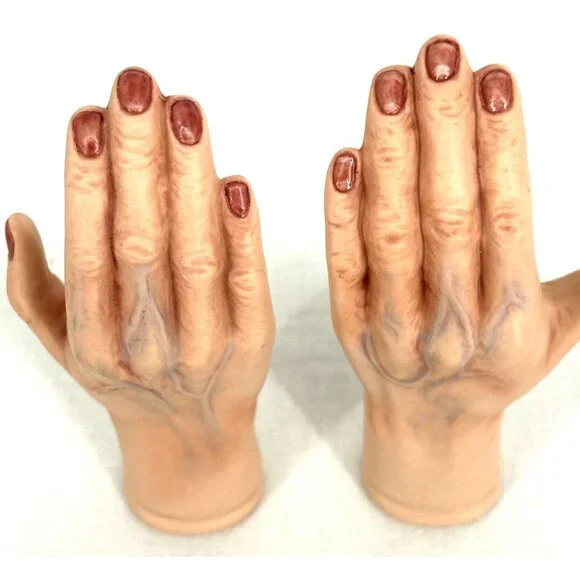 Porcelain Doll Hands Replacement Parts Elderly Old Hands 5.25" - Picture 6 of 9